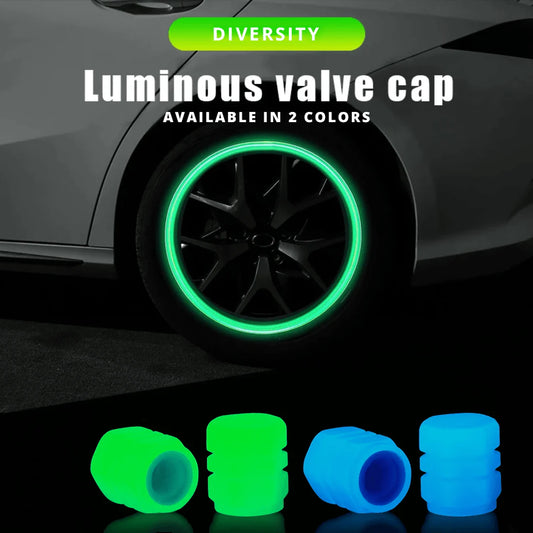 "Car Luminous Tire Valve Caps – Glow-In-Dark Wheel Lights | Free Delivery & COD in Saudi Arabia"
