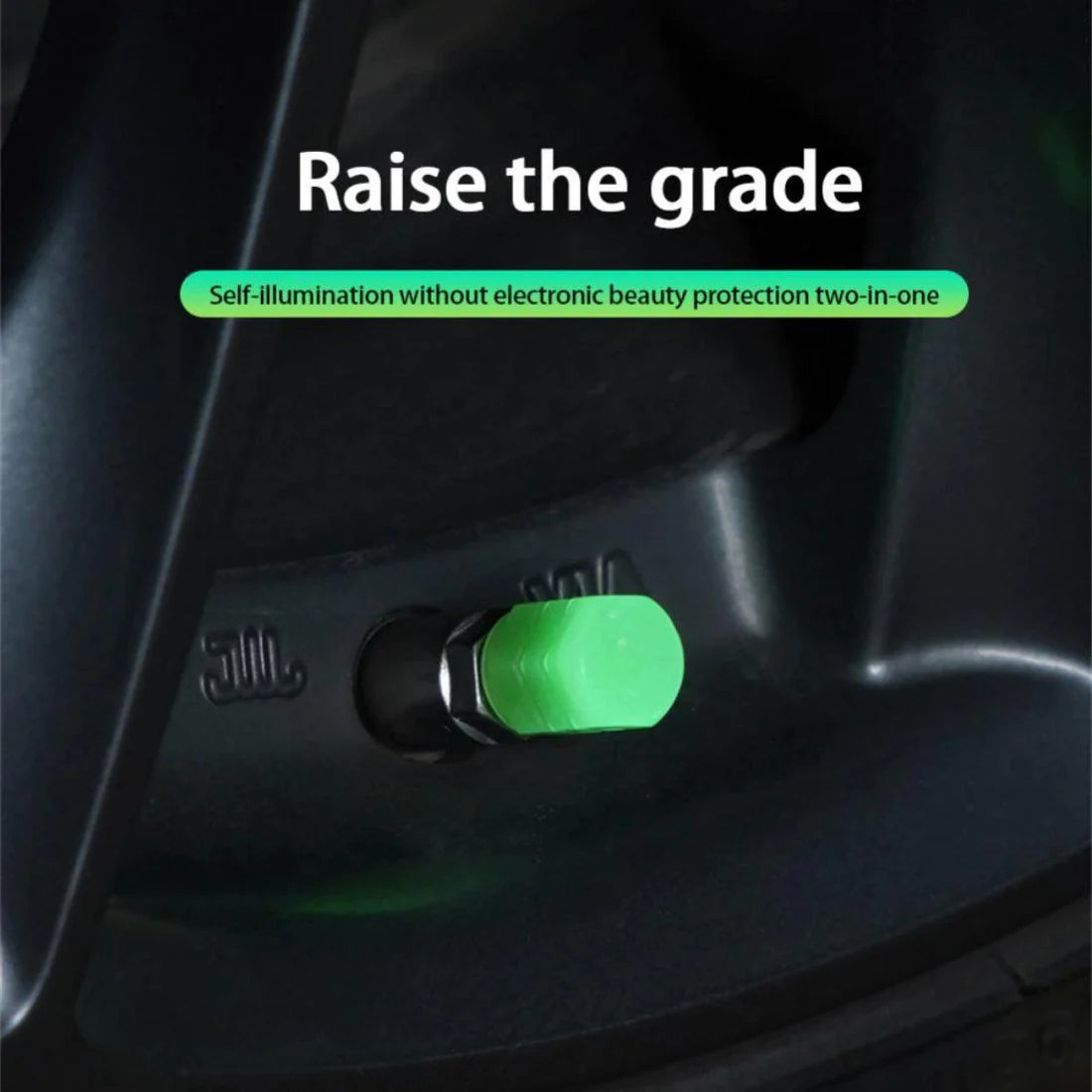 "Car Luminous Tire Valve Caps – Glow-In-Dark Wheel Lights | Free Delivery & COD in Saudi Arabia"